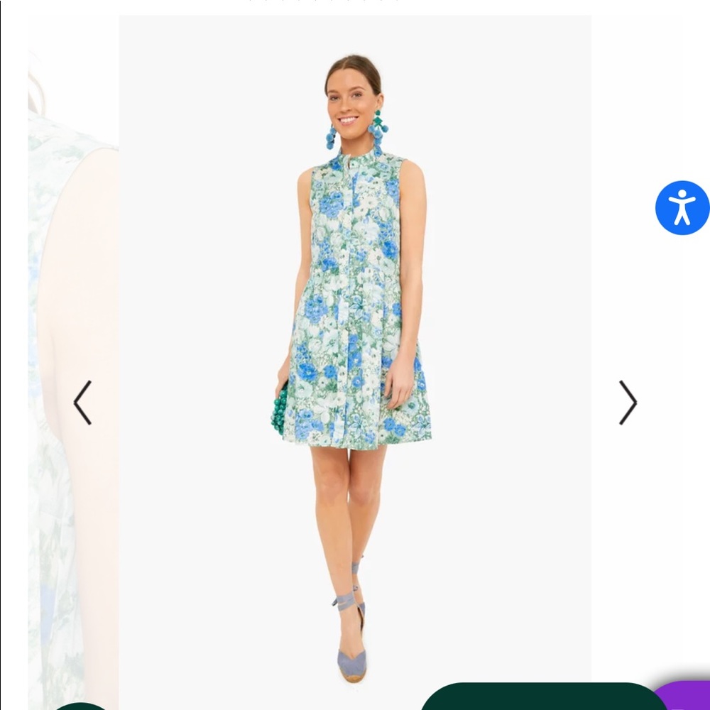 Tuckernuck Jardin De Fleurs Sleeveless Royal Shirt Dress XS